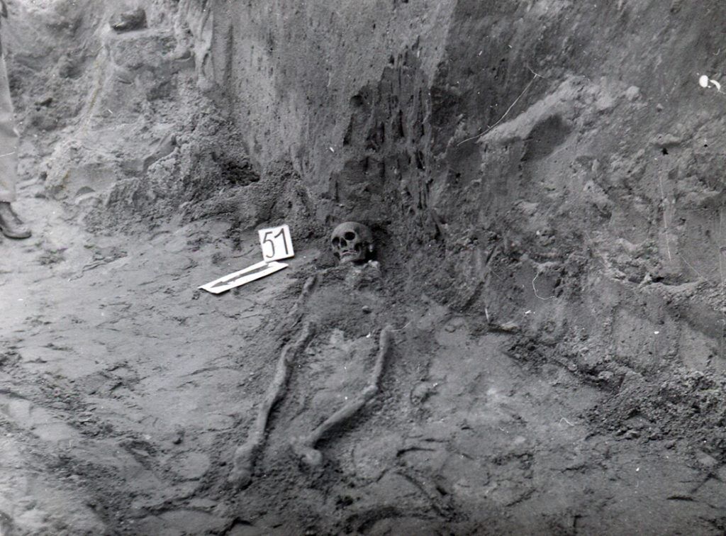 Skelett auf dem Mühlenberg (poln. Wzgórze Młynówka) entdeckt