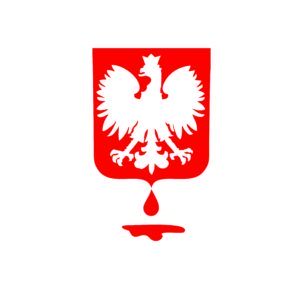 Godło Polski z którego kapie krew. Obchody 82. rocznicy wybuchu II Wojny Światowej